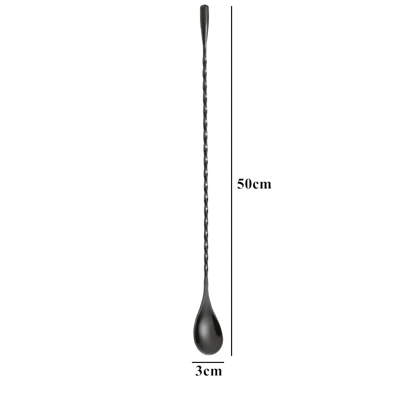 30/40/50cm Long Spiral Handle Cocktail Spoon Bartender Drink Shaker Muddler Stirrer Whisky Mixing Rod Kitchen Bar Utensils