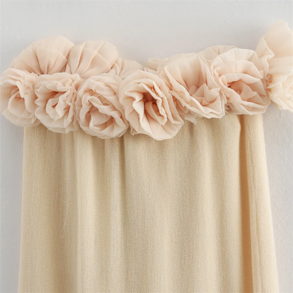 PB&ZA 2024 Spring New Women's Fashion Style Casual Loose Versatile Knitted Flower Bra Long Dress
