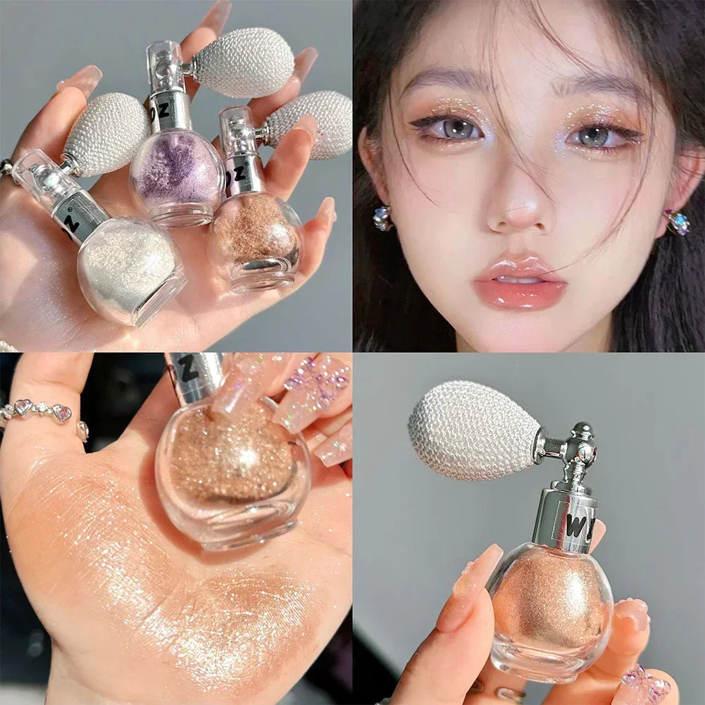 High Gloss Body Diamond Shimmering Spray Powder Highlight Powder Makeup Suitable for Facial and Body Skin Hair Clothes Cosmetics