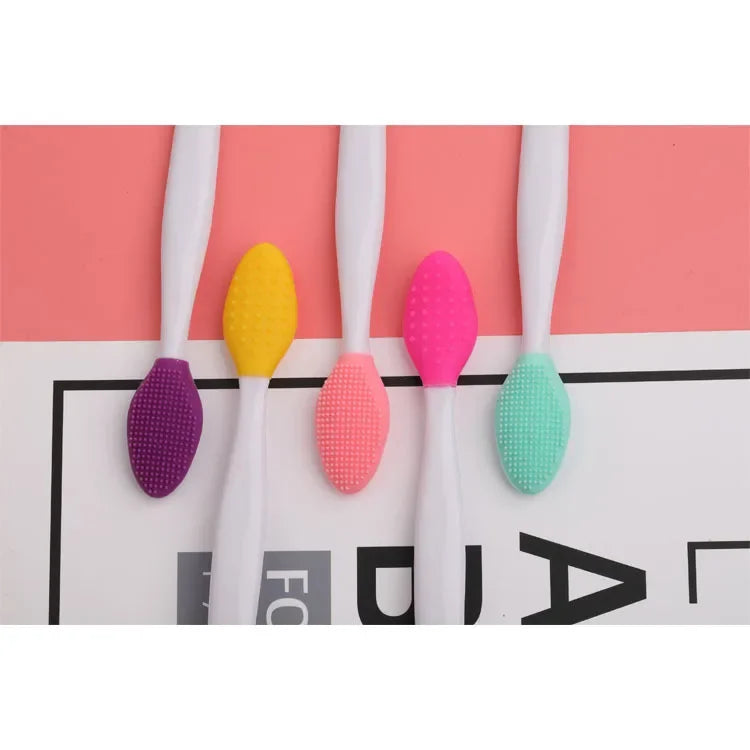 Skin Care Lip Exfoliating Facial Cleansing Face Scrub Nose Clean Brush Blackhead Remove Silicone Double-Sided Skin Care Tool