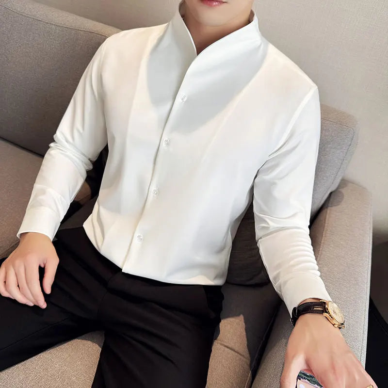 Shirts Men Dress Spring High Quality Shirts Slim Men's Business Formal Social Long Sleeve Men Casual Chemise Homme Tuxedo Shirts
