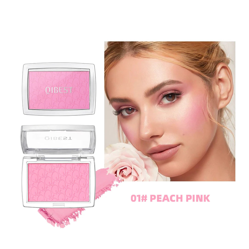 QIBEST Natural Cream Blush Palette Makeup Long-Lasting High Pigment Face Blusher Powder Facial Cheek Tint Rouge Women Cosmetics