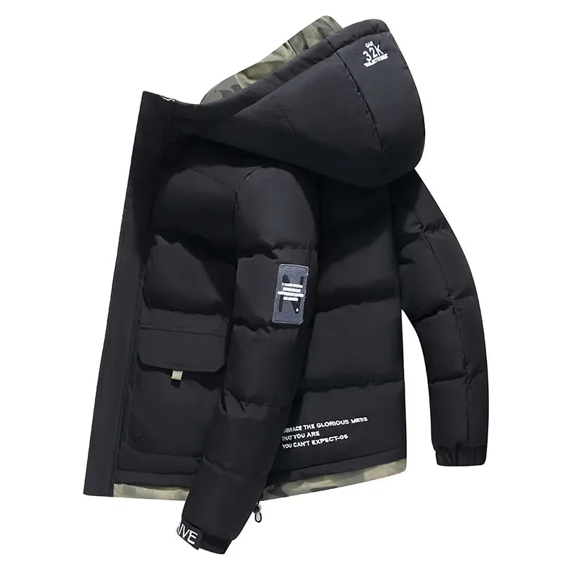 New Winter Men's Jackets Tide Korean Parkas Trend of Padded Thickened Bread Clothing Warm Couples Wear Cotton Coat