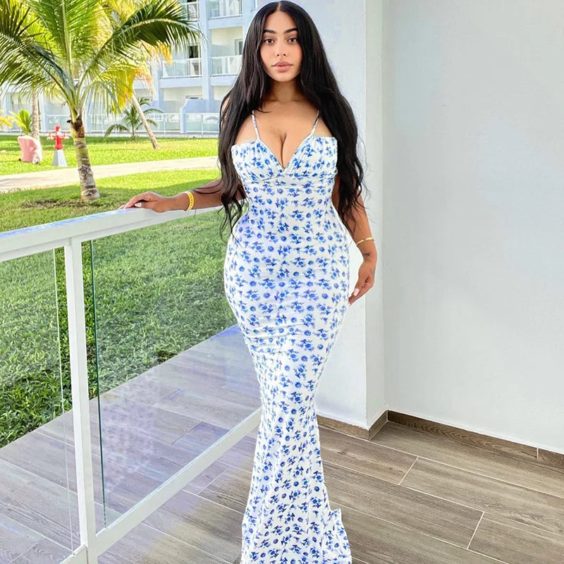 Hawthaw Women Elegant Evening Streetwear Vacation Bodycon Long Dress 2024 Summer Clothes Wholesale Items For Business D248395G