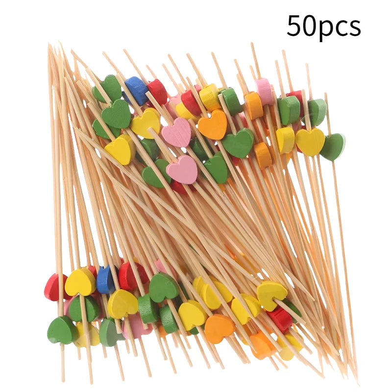 50PCS/pack Disposable Bamboo Sticks Party Decoration Kitchen Gadgets Convenient Easy To Use Health Household Products 12cm