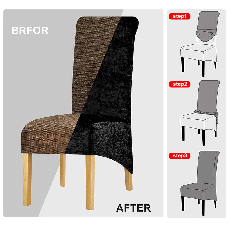 Waterproof Elastic Chair Cover For Dining Room Kitchen Wedding Hotel Banquet Restaurant Anti-dirty Seat Cover Dining Chair Cover
