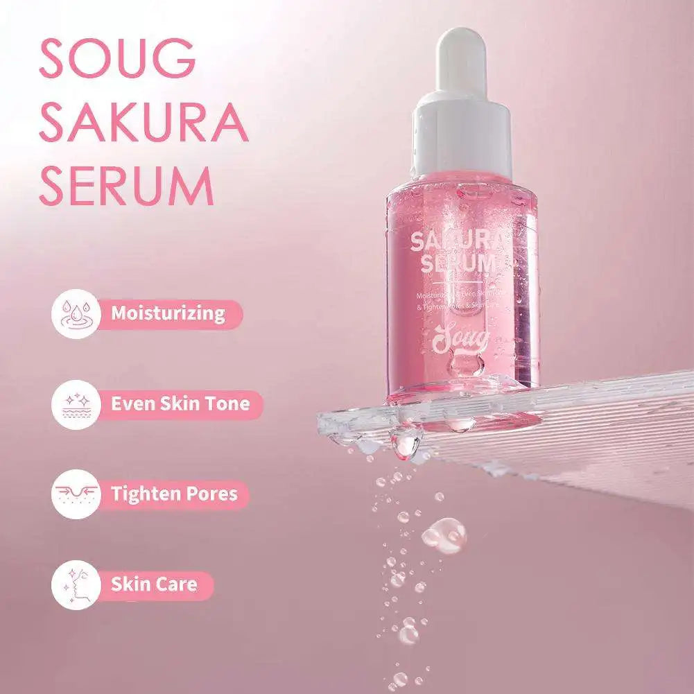 Niacinamide Sakura Serum Face Essence Deep Cleansing Moisturizing Dry Skin Shrink Pores Beauty Facial Skin Care Products 2/1pcs