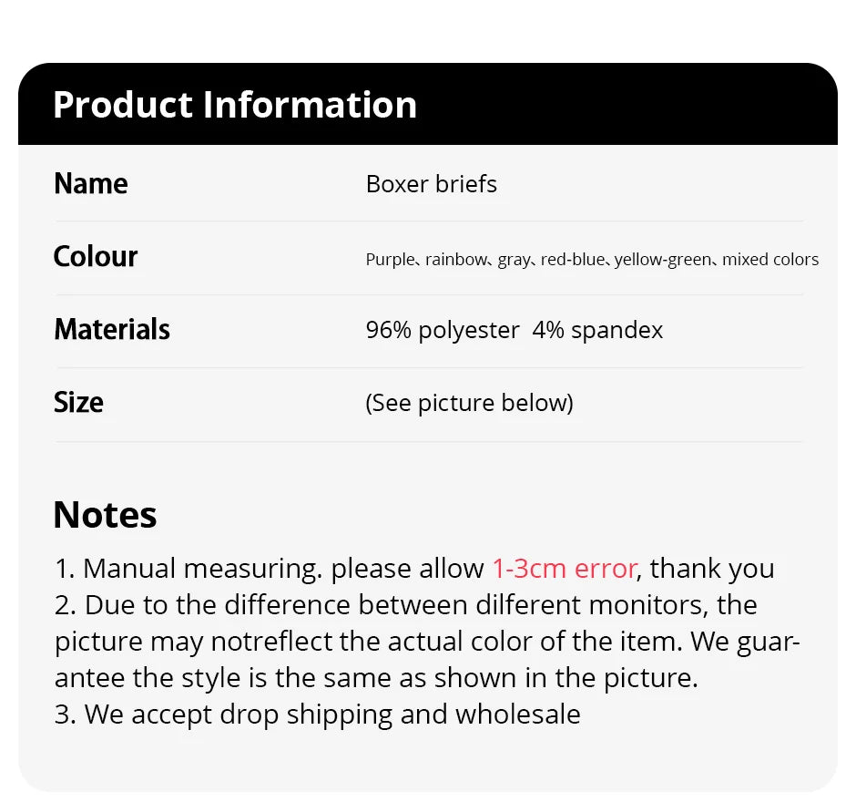 6 Pcs Parent-child Fashion Printed Underwear Men's Multi-size Long Boyshort Teenagers Comfortable And Versatile Elastic Waist S