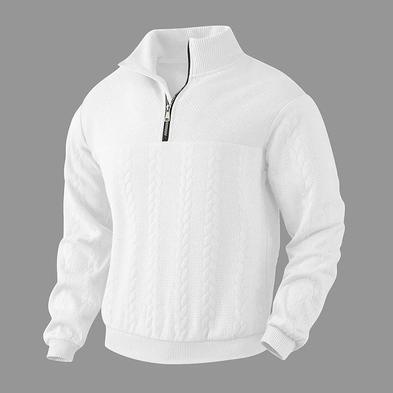 2024 New Knit Sweatshirts Men Fashion Half Zipper Stand Collar Casual Hoodies Male Patchwork Sport Knitted Hoodie Sweatshirt Man