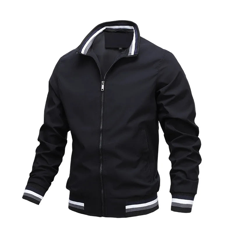 Quality Bomber Casual Jacket Men Autumn Zipper Outerwear Mandarin Sportswear Mens Jackets for Male Windbreaker Coats Spring