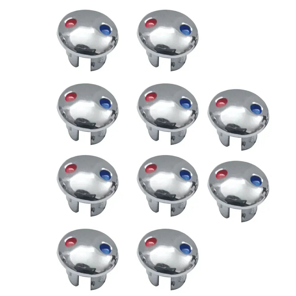 10PCS Faucet Handle Hot And Cold Water Sign Red And Blue Label Decoration Cover Kitchen Bathroom Mixer Tap Indicate Accessories