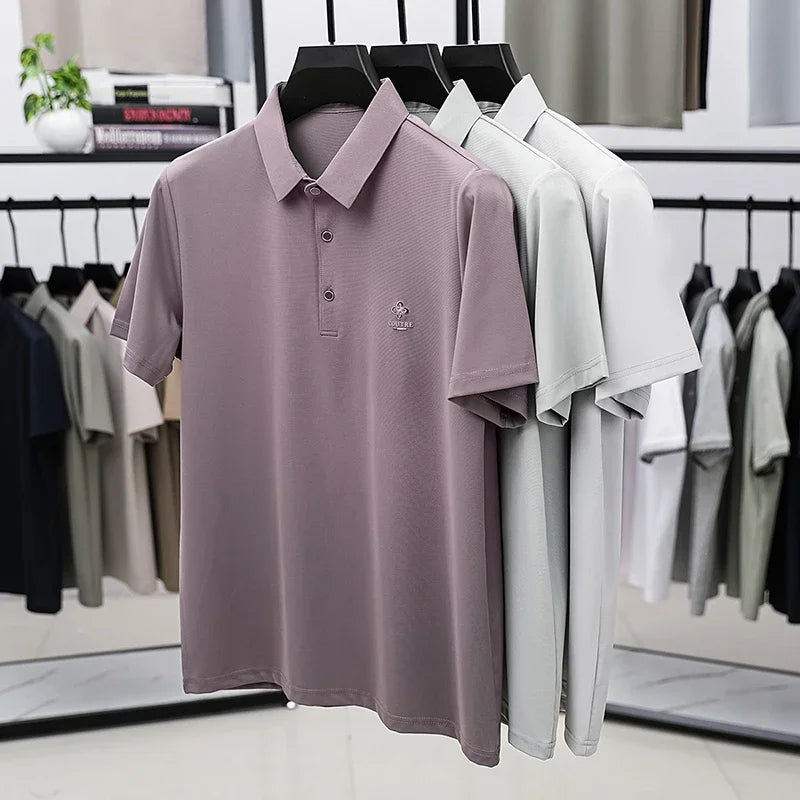 BROWON 2025 Summer Smart Casual Man Polo Shirts Short Sleeve Turn Down Collar Men Polo T Shirt Luxury Brand Clothes