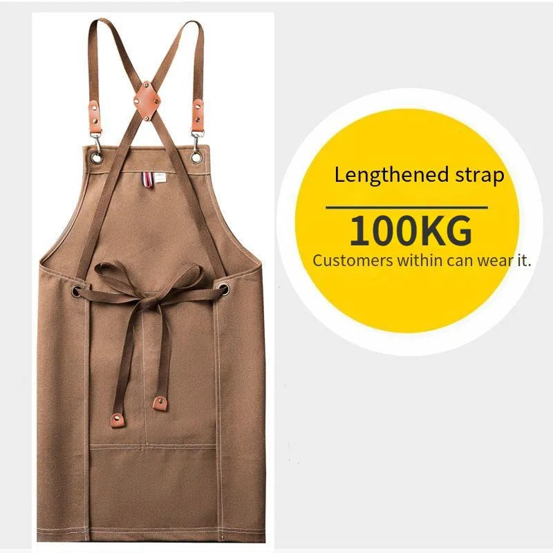 Thickened Canvas Apron Wholesale Cross-border Kitchen Garden Tools Apron Gardening Outdoor Storage Work Apron