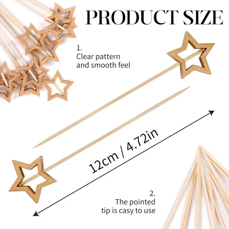 50PCS/pack Disposable Bamboo Sticks Party Decoration Kitchen Gadgets Convenient Easy To Use Health Household Products 12cm