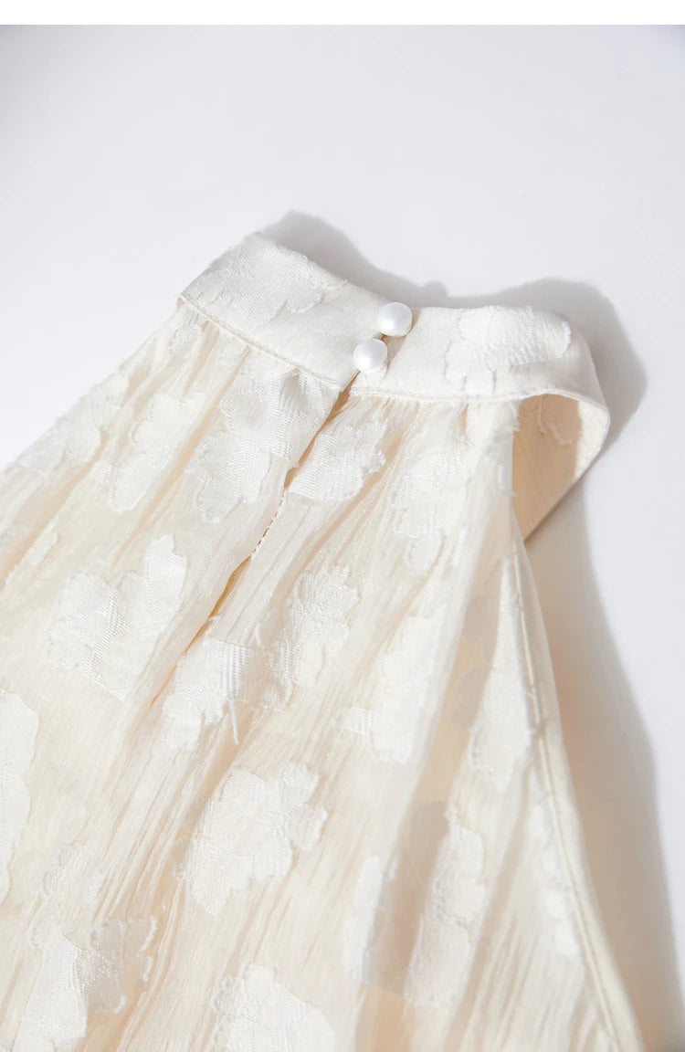Amii Minimalism 2024 Summer New Loose Long Dress Sleeveless Large A-line Chiffon Jacquard Elegant Dresses for Women 12452064