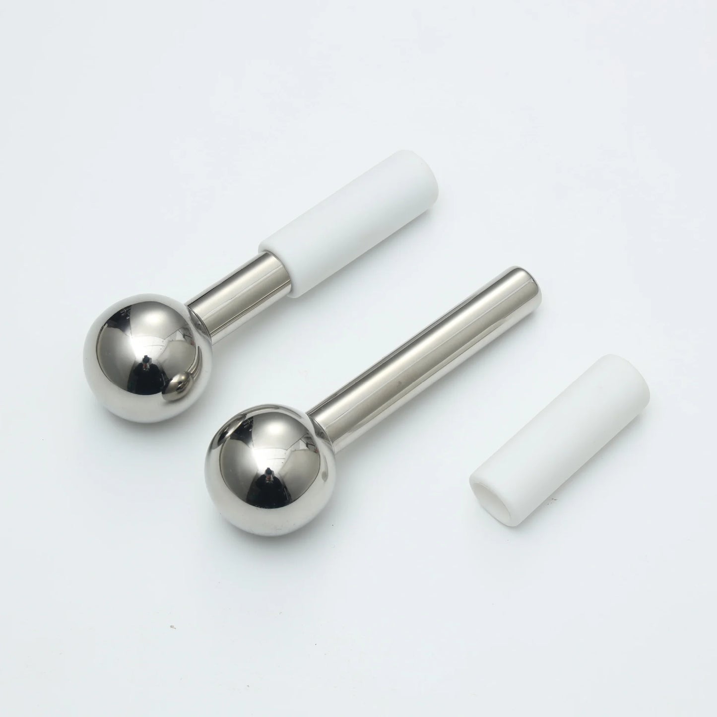 Mini 2pcs Ice Globes Stainless Steel Cryo Sticks for Face Eye Facial Cold Roller Cooling Globe for Puffiness Wrinkle Dark Circle