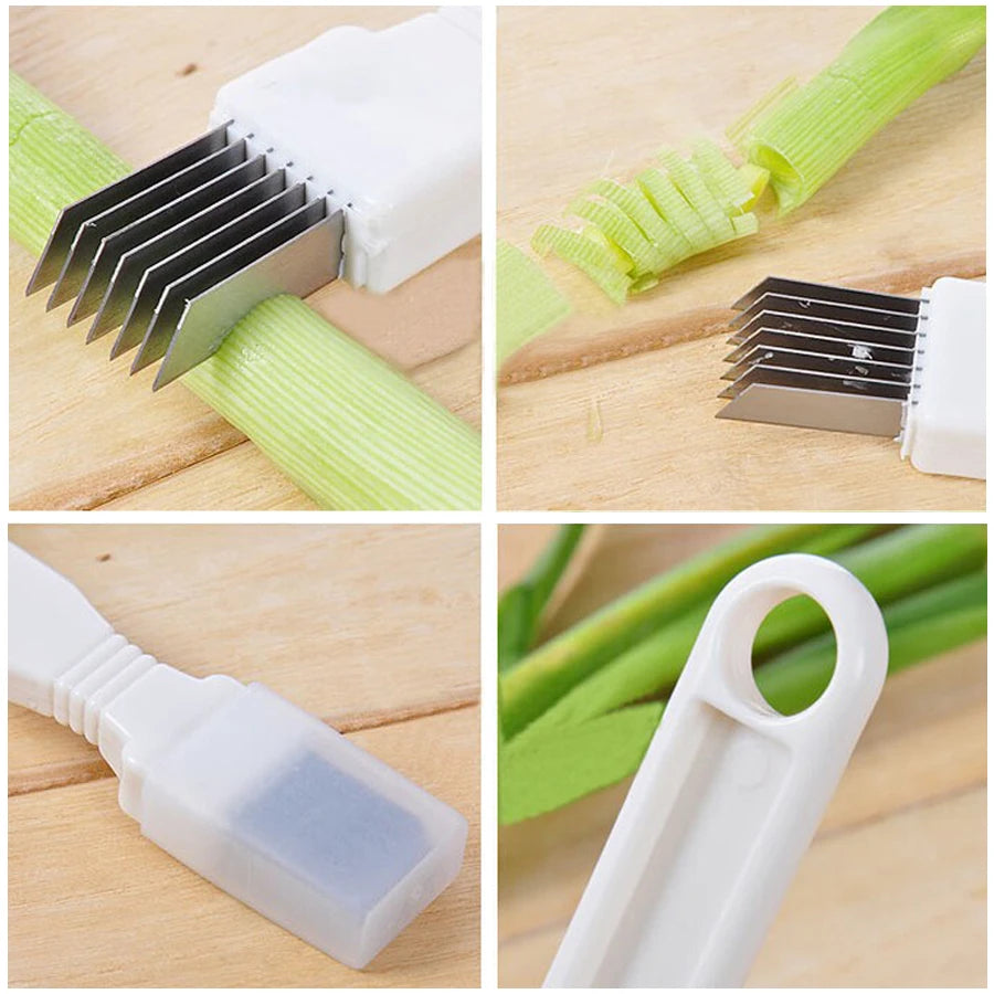 Kitchen Green Spring Onion Slicer, Vegetable Chopper, Slicing Tool for Onion Strips
