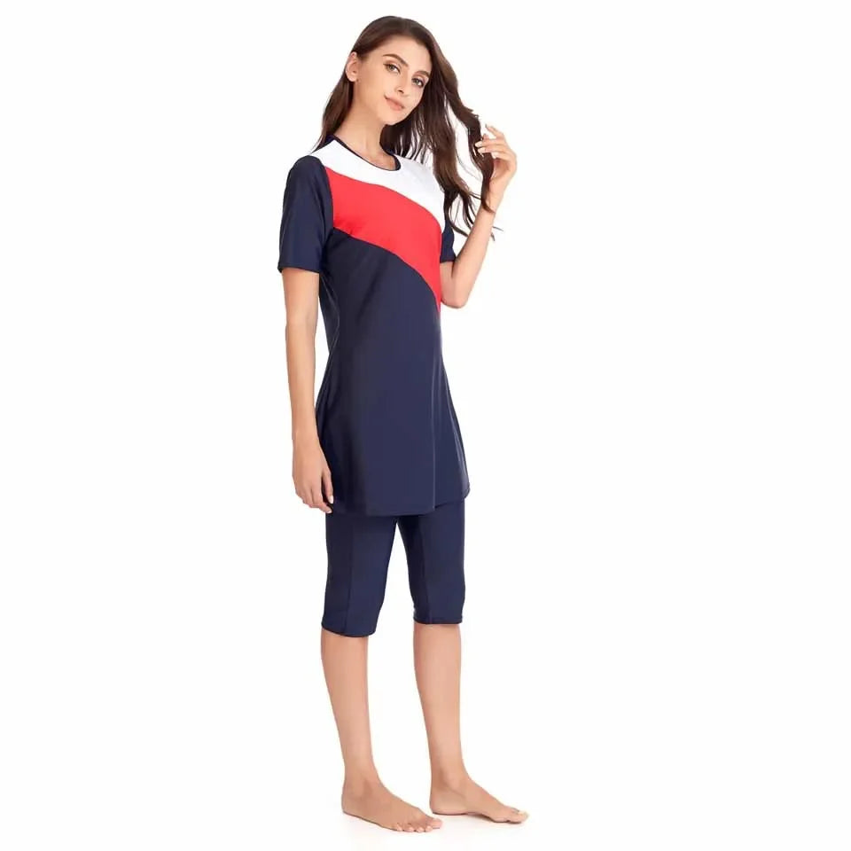 Burkini Muslim Swimwear 2025 Swimming Suit For Women Plain Modest Swimsuit Islamic Clothing Sets Fashion Long Dress Plus Size