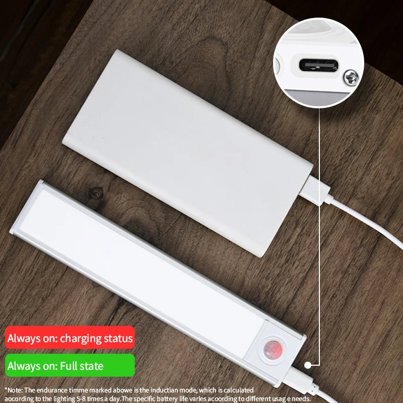 10-60cm LED Ultra Thin Lights Motion Sensor night light Wireless Under Cabinet Lights For Kitchen Closet Cabinet Lighting
