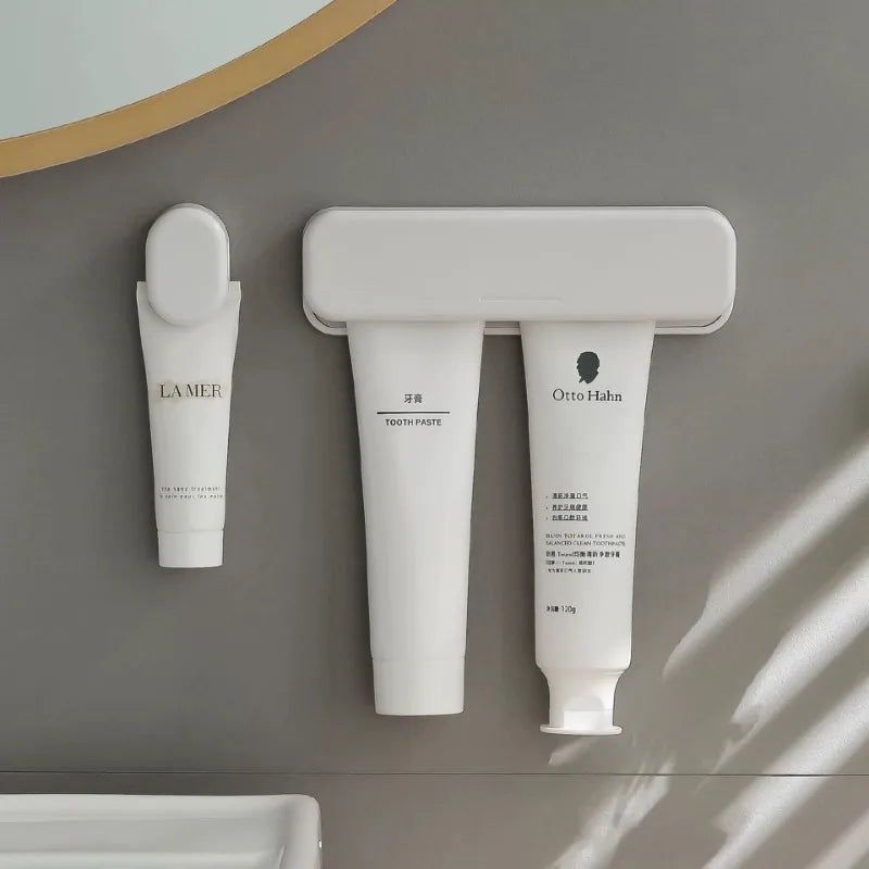 Wall Mounted Toothpaste Holder Bathroom Facial Cleanser Storage Clip No-Drill Toothpaste Squeezer