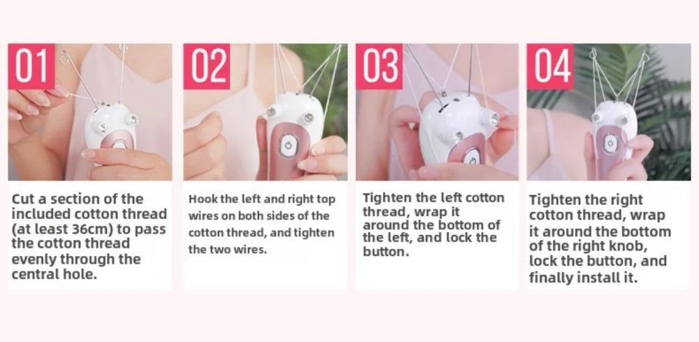 Women Electric Hair Epilator Body Facial Hair Remover Cotton Thread Defeatherer Depilator Face Razor Face Leg Arm Hair Remover