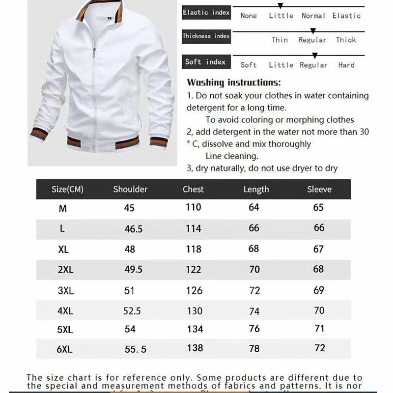 Quality Bomber Casual Jacket Men Autumn Zipper Outerwear Mandarin Sportswear Mens Jackets for Male Windbreaker Coats Spring