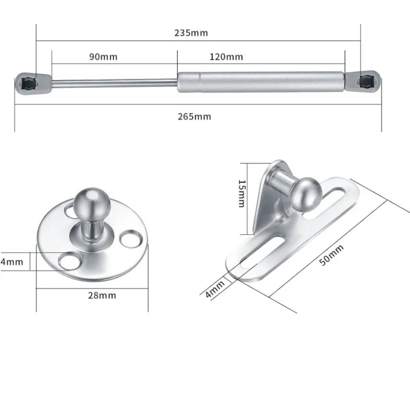 4PCS Cabinet Door Gas Struts 6-20KG Lift Supports Gas Spring Lid Support Gas Props/Shocks Kitchen Cupboard Hydraulic Hinge