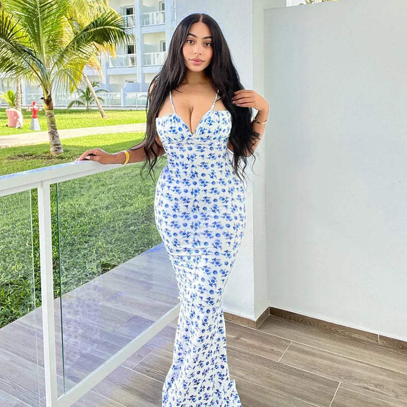 Hawthaw Women Elegant Evening Streetwear Vacation Bodycon Long Dress 2024 Summer Clothes Wholesale Items For Business D248395G