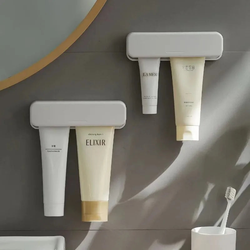 Wall Mounted Toothpaste Holder Bathroom Facial Cleanser Storage Clip No-Drill Toothpaste Squeezer