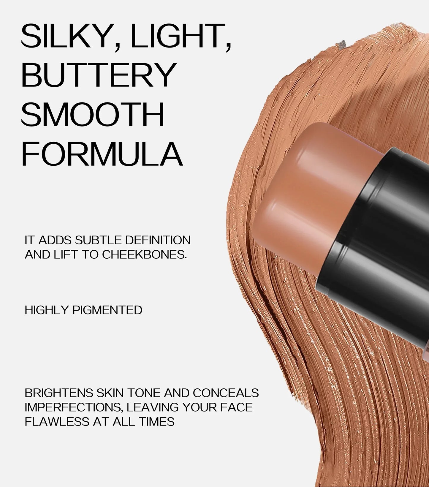 Double-head Face Bronzer Contour Stick Cream Makeup Light Dark Shadow Lasting Concealer Facial Brighten Contouring With Brush