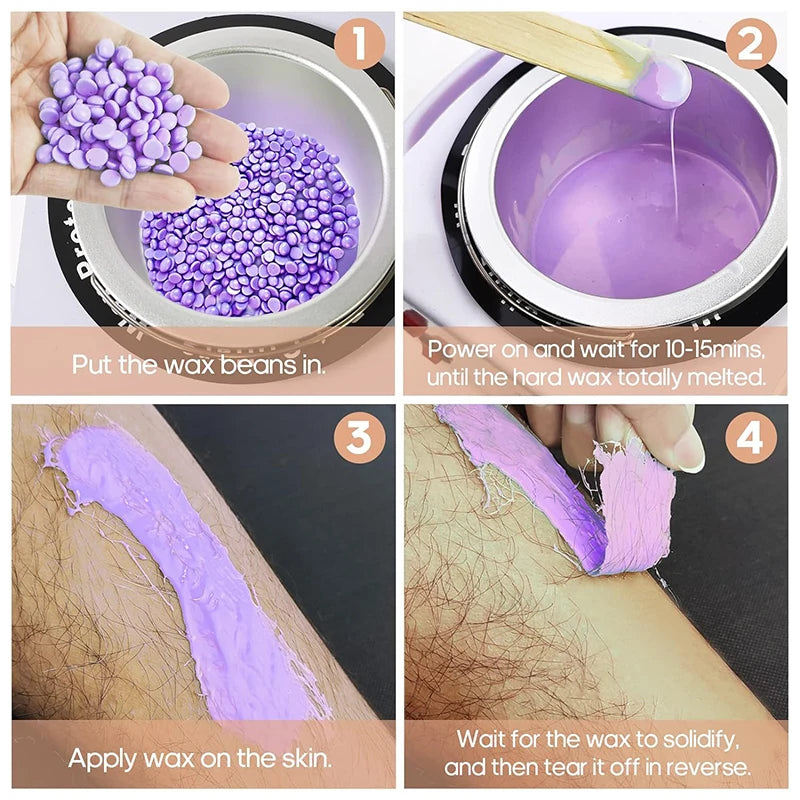 Electric Wax Heater Single Pot Depilatory Wax Warmer Machine Facial Skin Waxing Kit Hair Removal Tool Hand Feet Spa Epilator