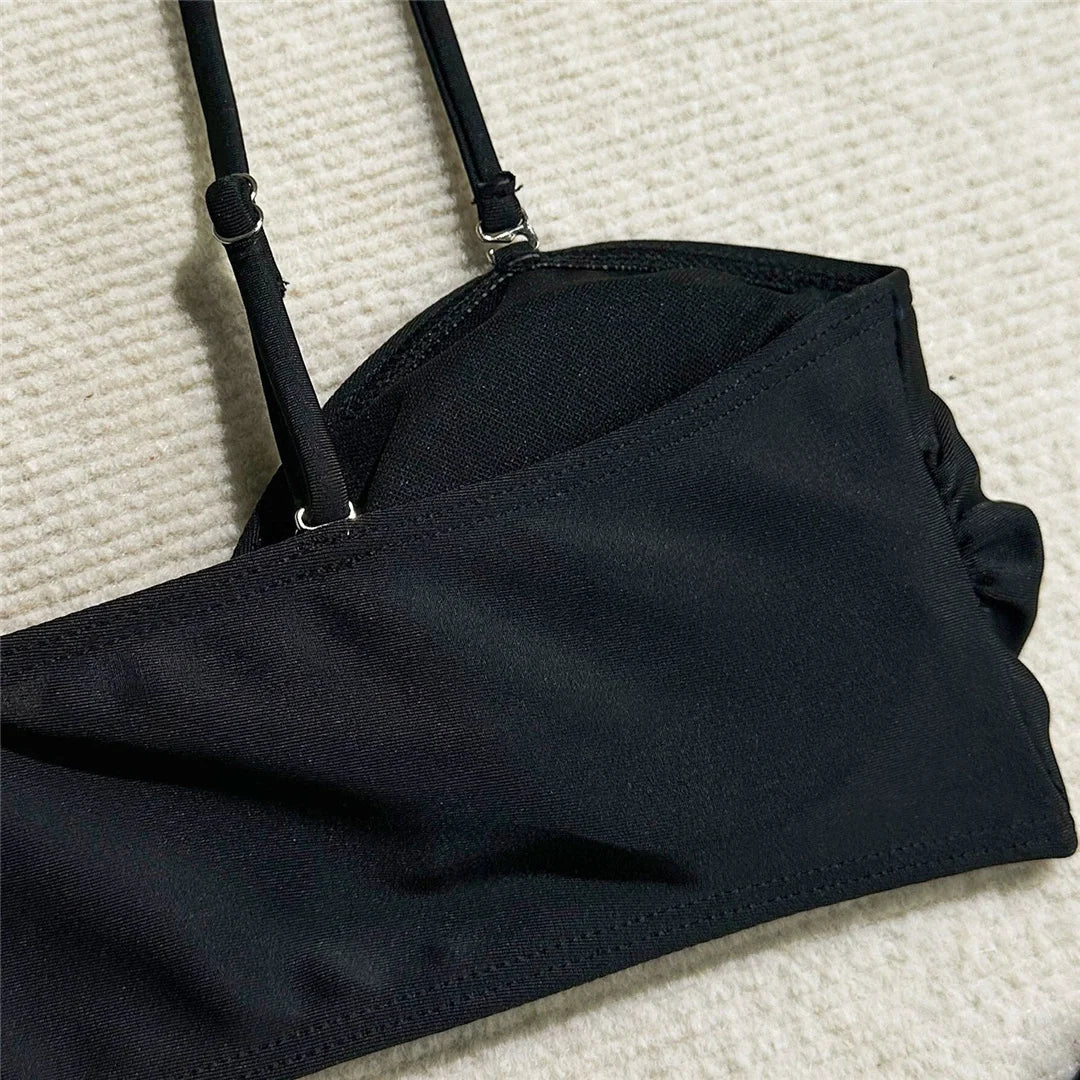With Skirt High Leg Cut Brazilian Bikini Female Swimsuit Women Swimwear Three-pieces Bikini set Bather Bathing Suit Swim V6193