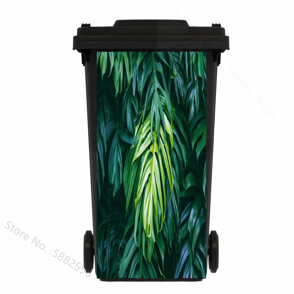 Custom Size Self-adhesive PVC Trash Can Sticker Waterproof Wallpaper Garbage Bin Renovation Cover Decal Mural For Kitchen Decor