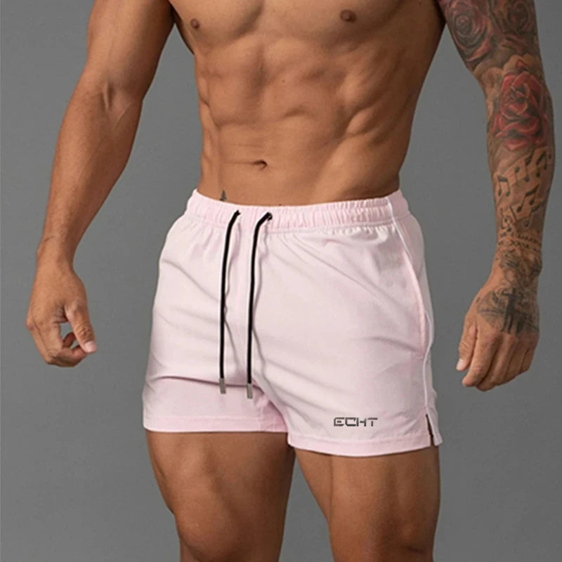Summer Men's Swimming Solid Color Swimsuit Quick Drying Breathable Color Swimsuit Beach Surf Shorts Beach Drawstring Shorts