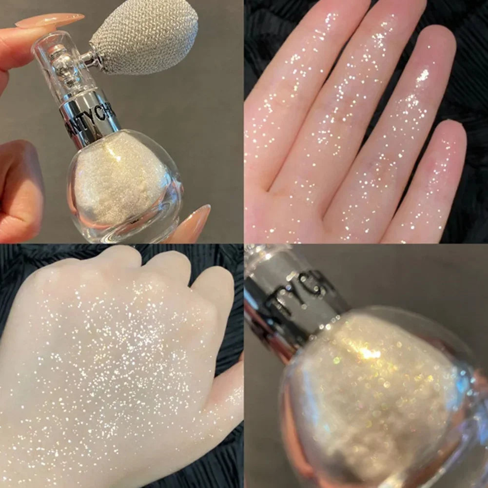 High Gloss Body Diamond Shimmering Spray Powder Highlight Powder Makeup Suitable for Facial and Body Skin Hair Clothes Cosmetics