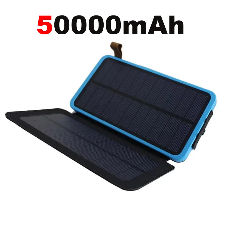 200000mAh Portable Solar Power Bank USB Super Fast Charging Folding Solar Panels Outdoor Camping Waterproof Sun Power For iPhone