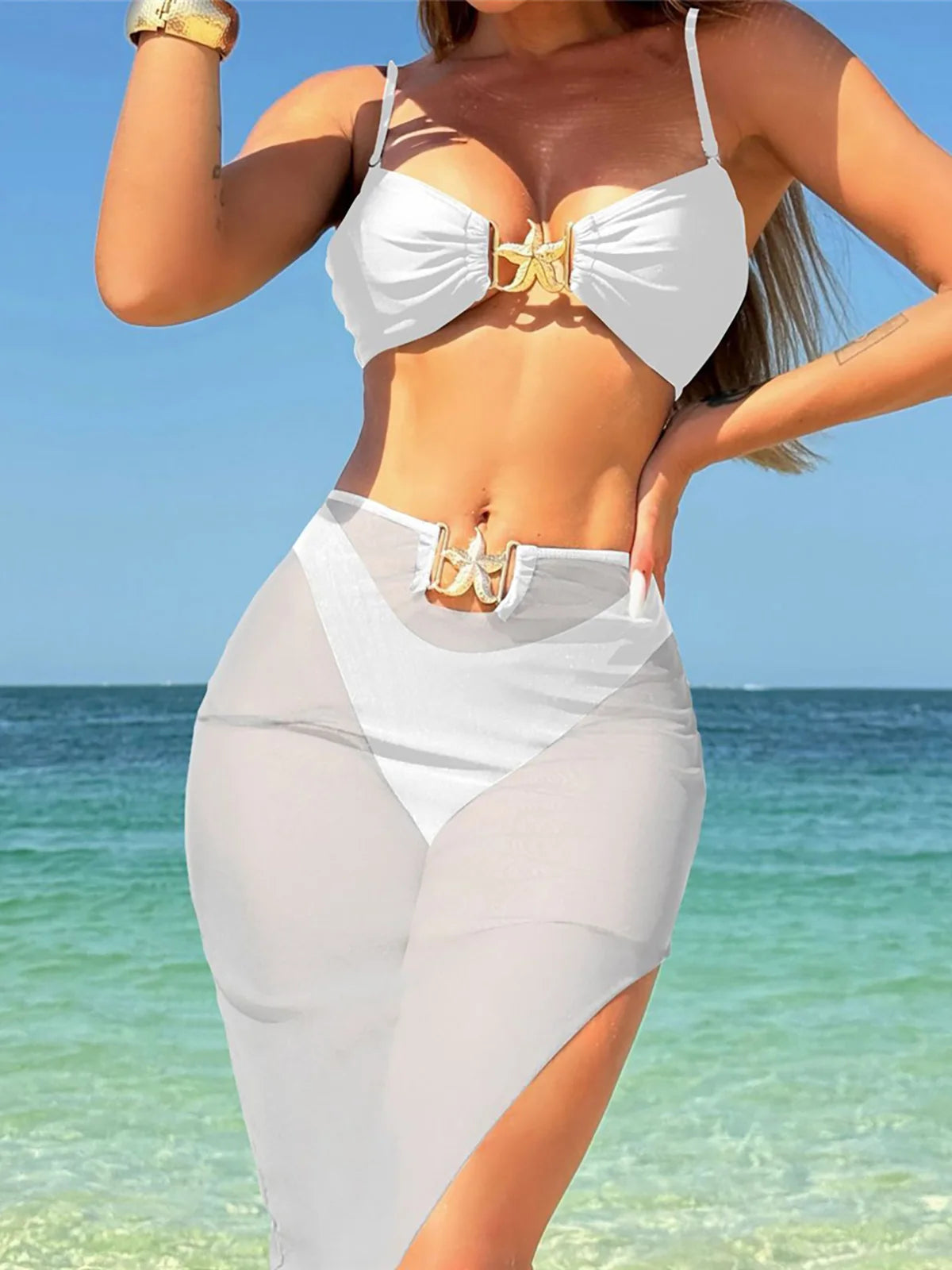 With Skirt High Leg Cut Brazilian Bikini Female Swimsuit Women Swimwear Three-pieces Bikini set Bather Bathing Suit Swim V6193