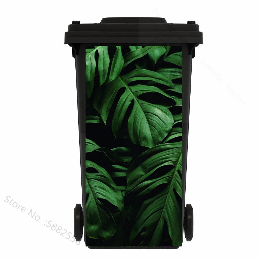 Custom Size Self-adhesive PVC Trash Can Sticker Waterproof Wallpaper Garbage Bin Renovation Cover Decal Mural For Kitchen Decor