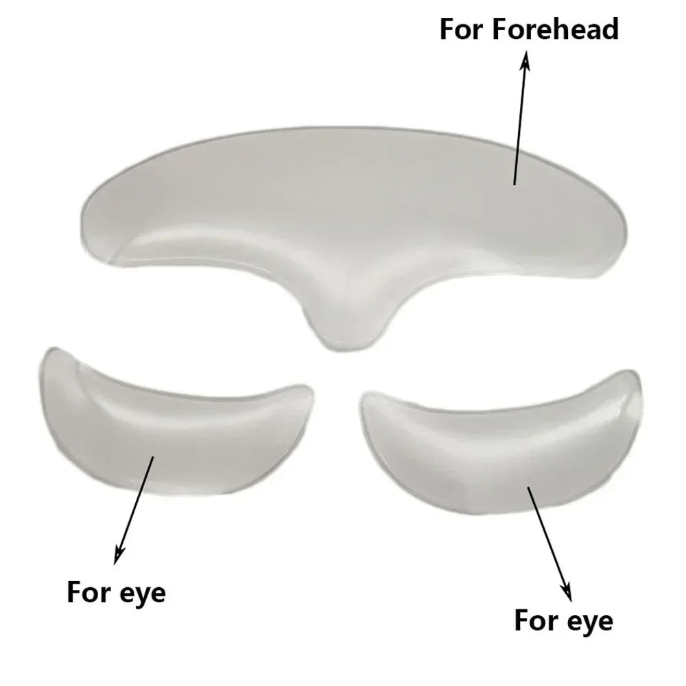 Reusable Silicone Wrinkle Removal Sticker Facial Lifting Strips Set Forehead Neck Line Remover Eye Patches Anti Aging Skin Pads