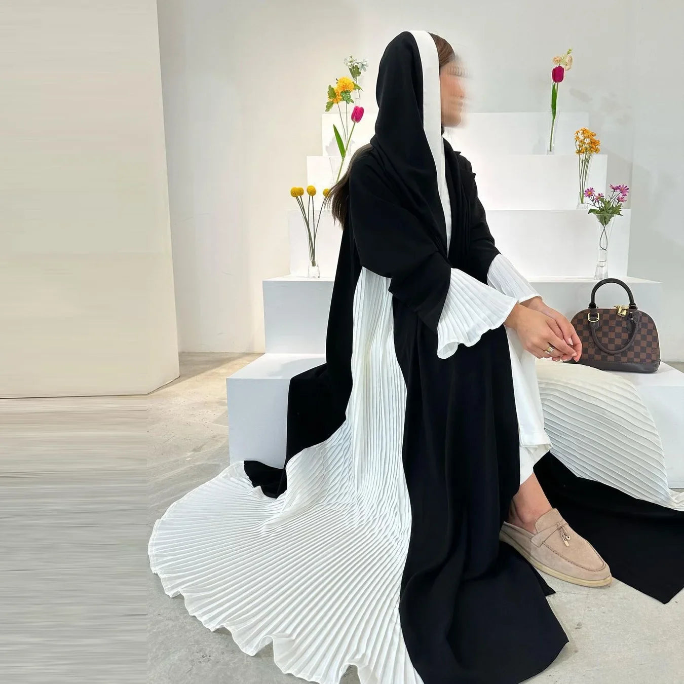 Eid Muslim Party Abaya for Women Ramadan Cardigan Pleated Long Dress Morocco Kaftan Vestidos Largos Dubai Robe Jalabiya 2025