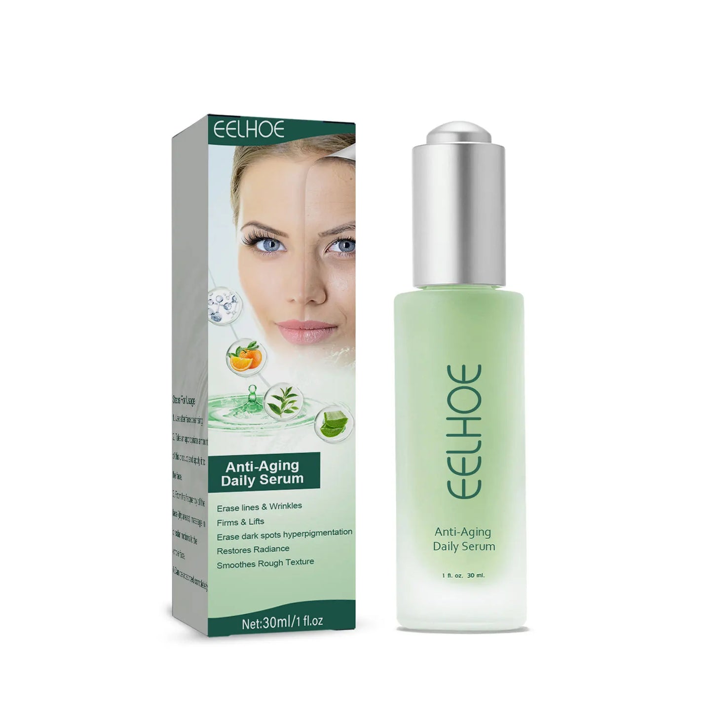 EELHOE Anti Wrinkle Serum Anti-Aging Anti Dark Circles Removal Forehead Lines Face Care Frown Lines Repair Facial Essence 30ml