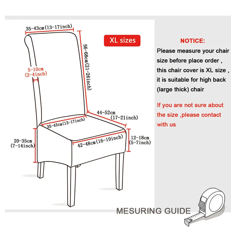 Waterproof Elastic Chair Cover For Dining Room Kitchen Wedding Hotel Banquet Restaurant Anti-dirty Seat Cover Dining Chair Cover