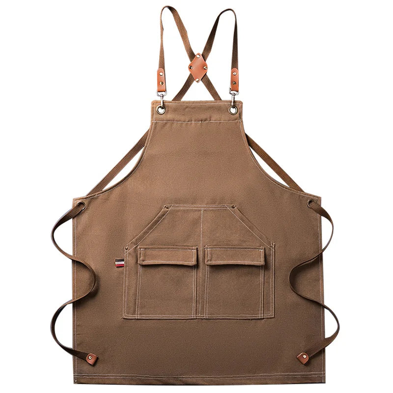 Thickened Canvas Apron Wholesale Cross-border Kitchen Garden Tools Apron Gardening Outdoor Storage Work Apron
