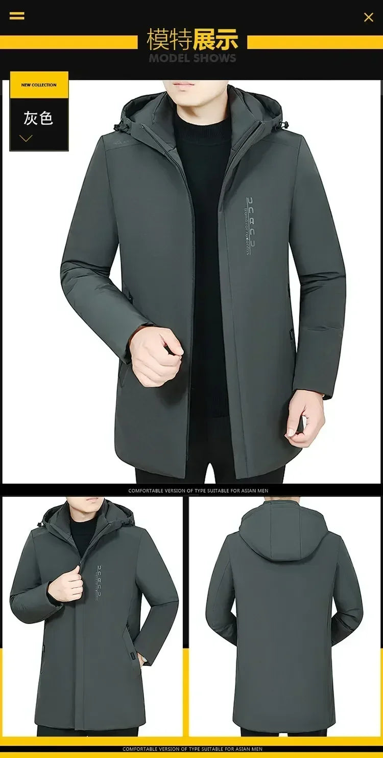Hooded Plus Size Winter Parka Mens New Casual Thicken Cotton Fashion Cotton Male Jacket Hooded Outwear Windproof Warm Coat