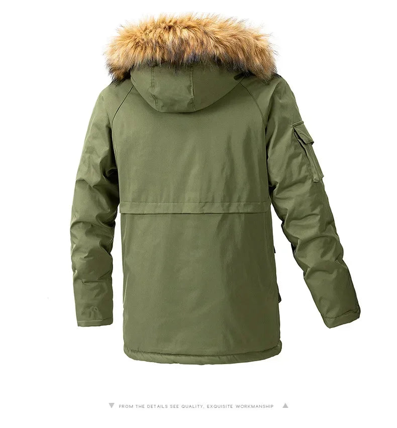 Windbreaker Parkas Coat Coldproof Cotton-padded Male Outerwear Winter Jacket Men Thicken Fleece Jackets Man Streetwear parkas