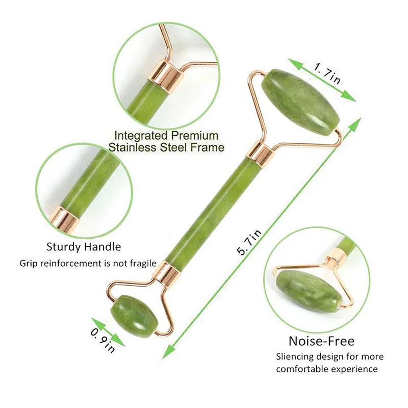 2PCS Gua Sha Natural Stone Gowoman Gua Sha Facial Stone Gua Sha Visage Roller for Face Massager Tool Gouache Scraper LBHL07