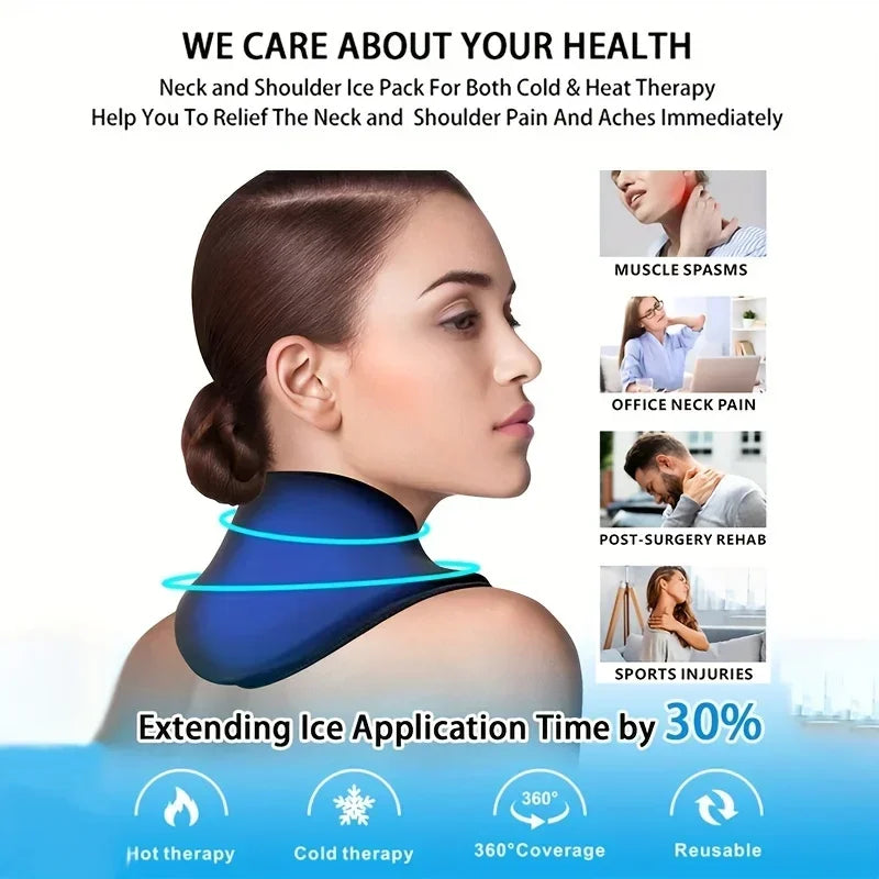 New Neck Ice Pack Wrap Reusable Ice Pack For Neck And Shoulders Pain Relief Cold & Hot Therapy For Sport Strains Neck Massager