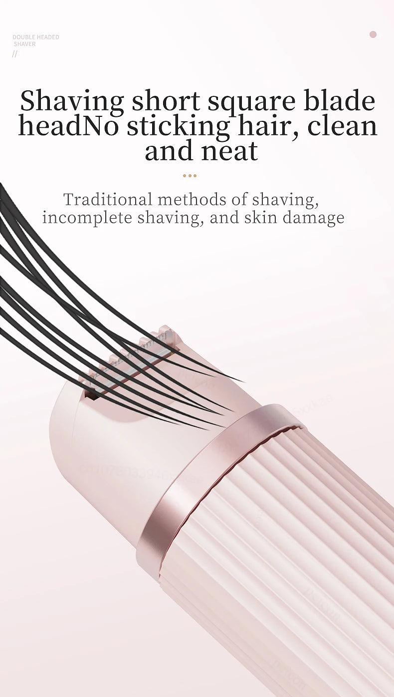Hair Clipper Women Face Bikini Facial Body Epilator Female Leg Underarm Razors Electric Shaver Rechargeable Double Head Trimmer