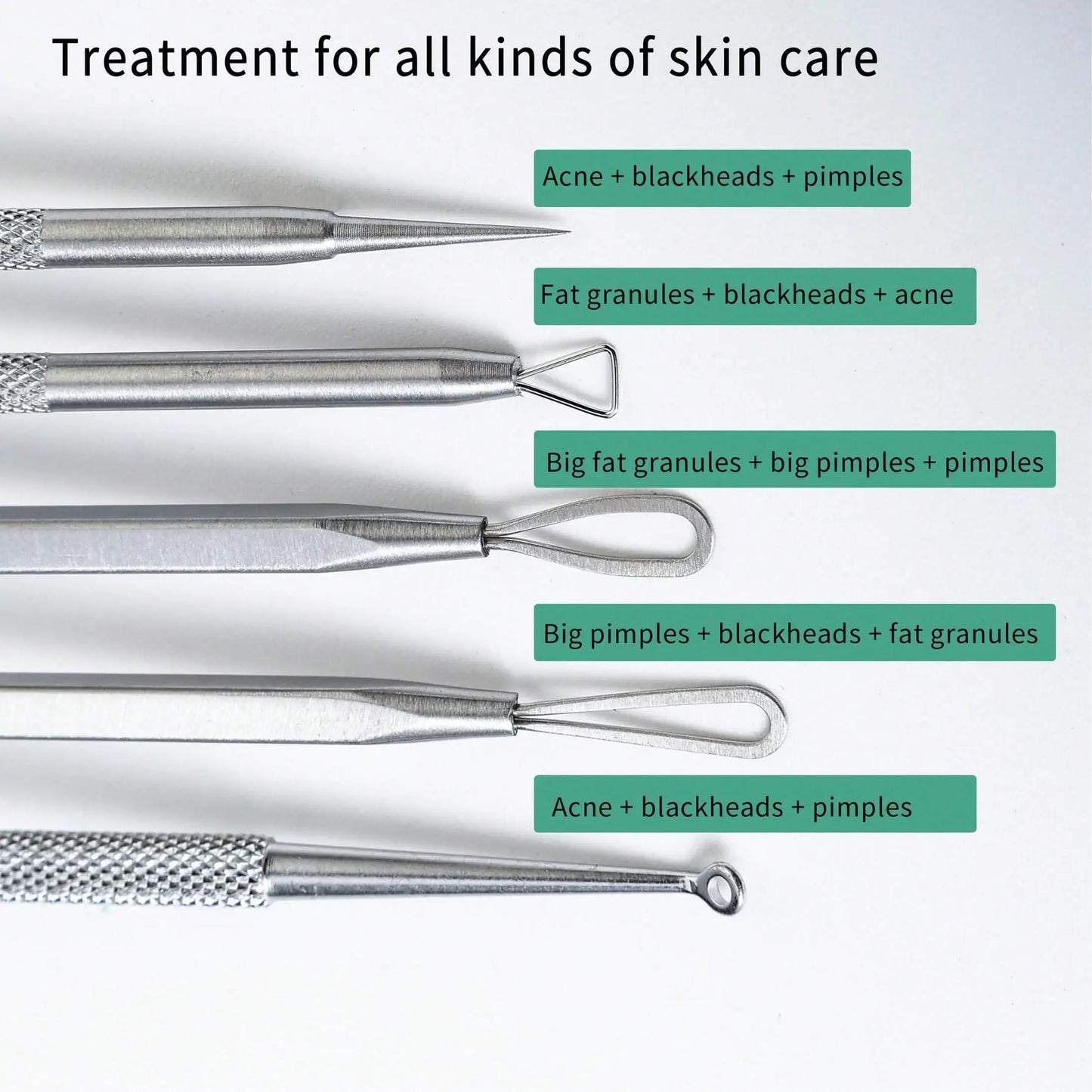 Stainless Steel Blackhead Pore Acne Remover Tool Kit,Professional Facial Cleansing Care Set With Storage Box,Blackhead Extractor