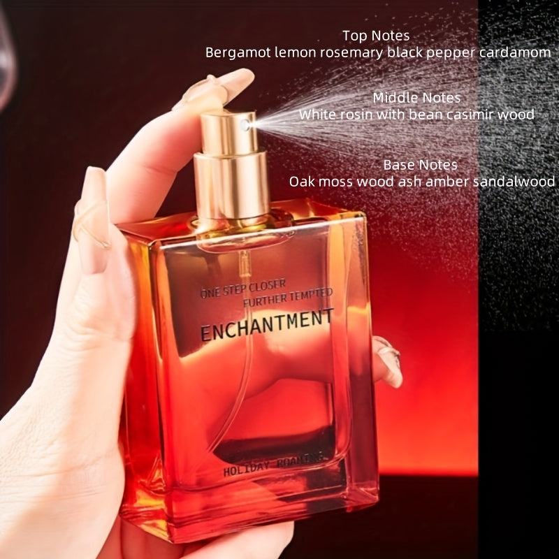 Men's Cologne Perfume - Long-Lasting Woody Scent, Elegant Red Perfume Bottle with Black Cap, Formaldehyde-Free & Formula for Day & Night Use - Ideal Gift for Him, Refillable Perfume Bottle, Day And Night Use, Men's Fragrance, Sophisticated Design, Modern
